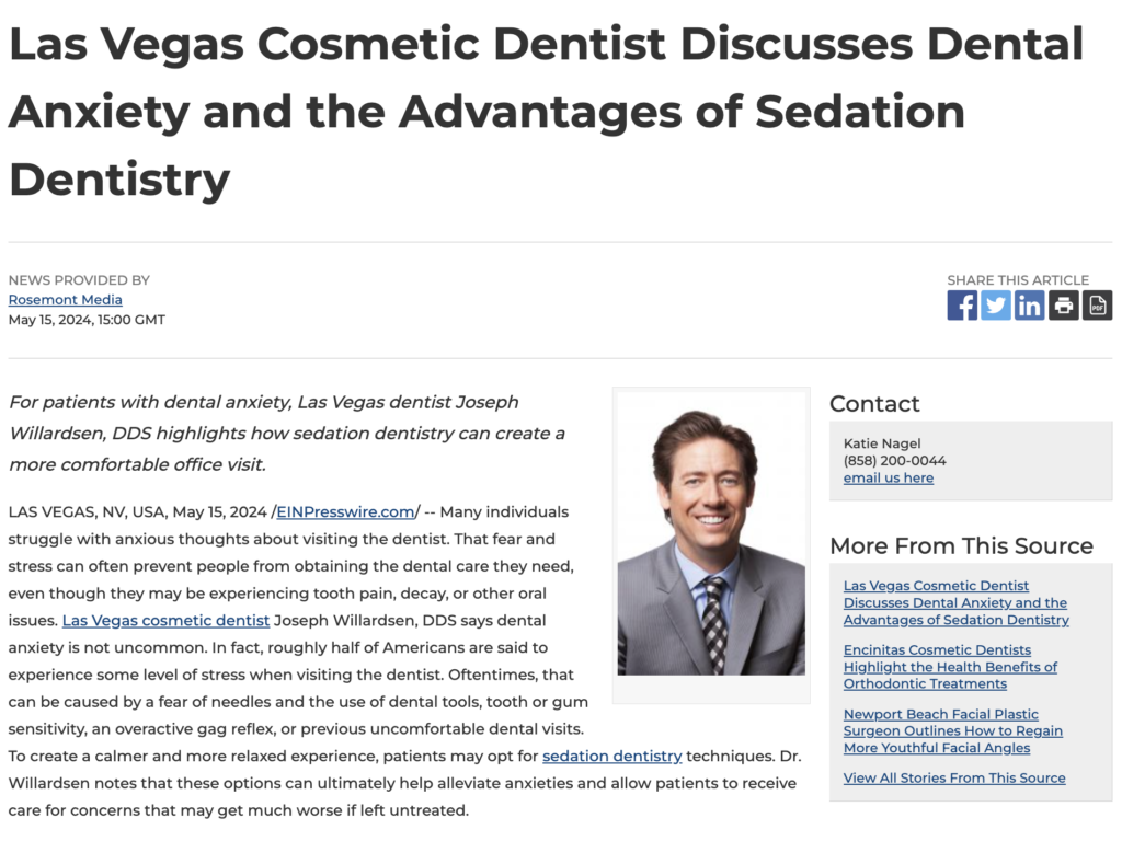 Las Vegas Dentist Discusses Dental Anxiety and How Sedation Dentistry Can Help